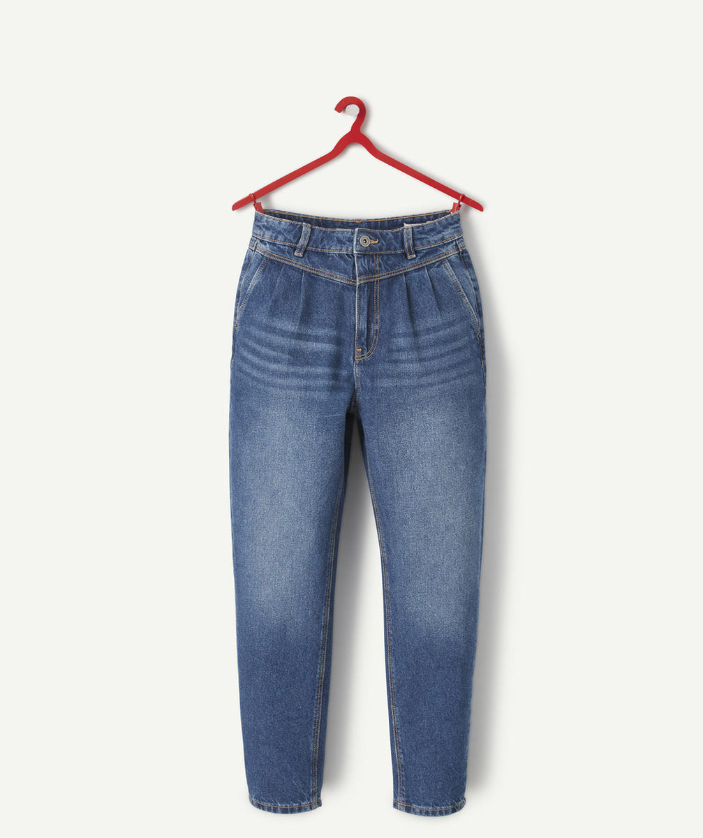 PANTALON MOM FILLE EN DENIM BLEU LOW IMPACT