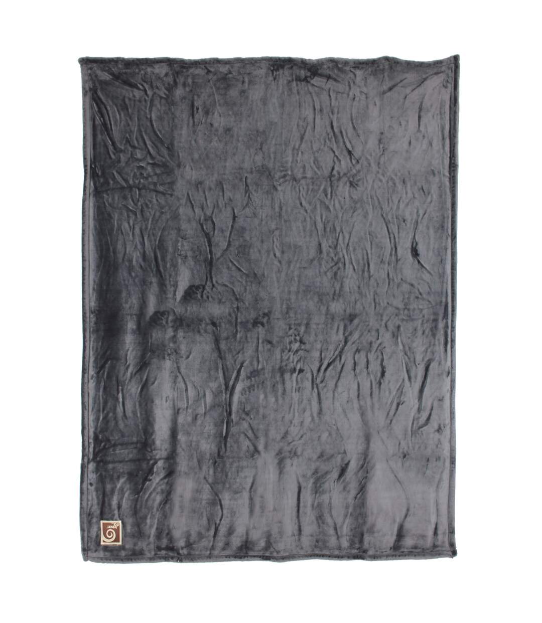 Plaid polaire 150x200 cm microvelours 100% Polyester 280g/m2 VELVET Gris Acier