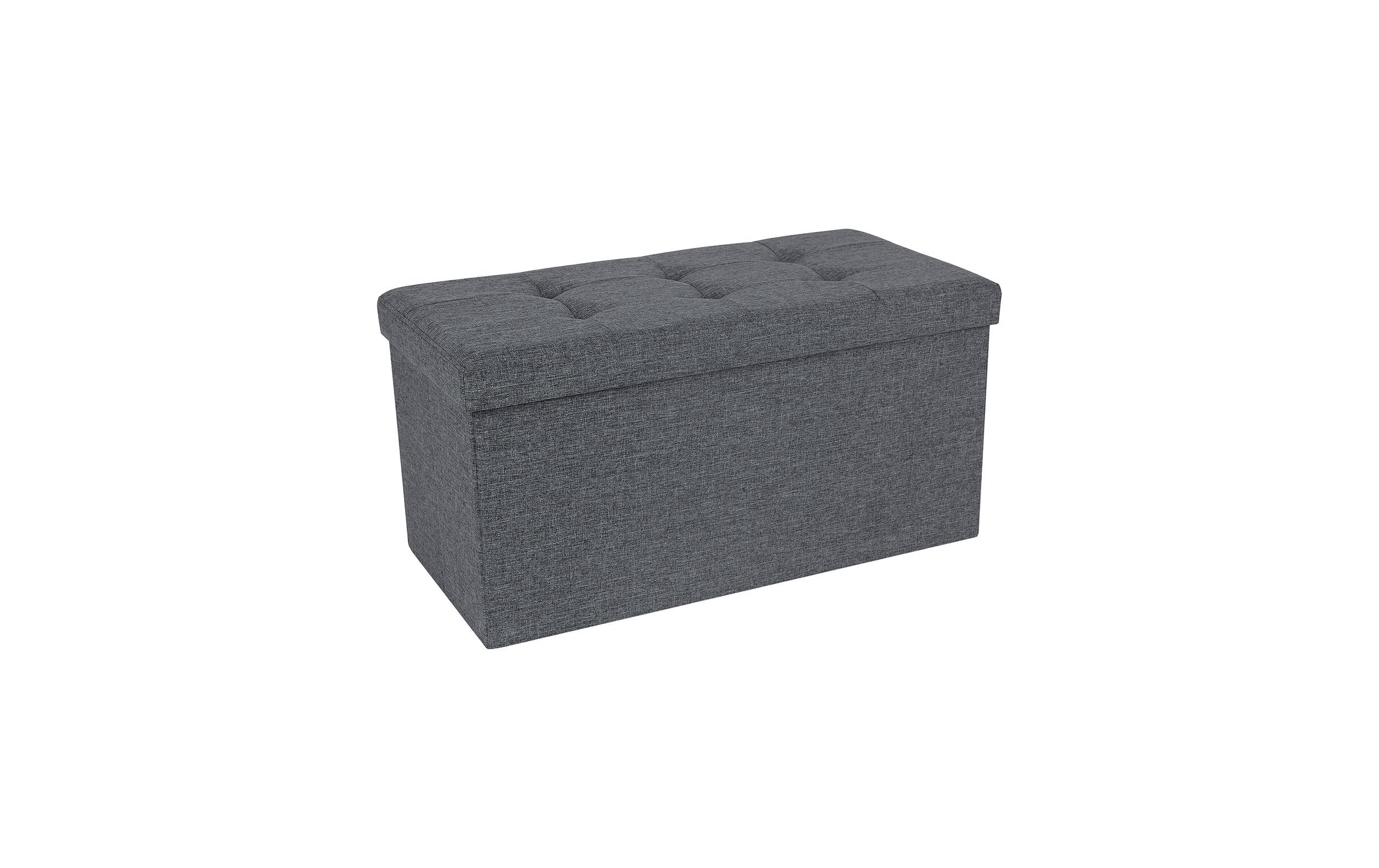 Sitztruhe Ottomane mit Stauraum 76 x 38 cm, GrauSitzbank