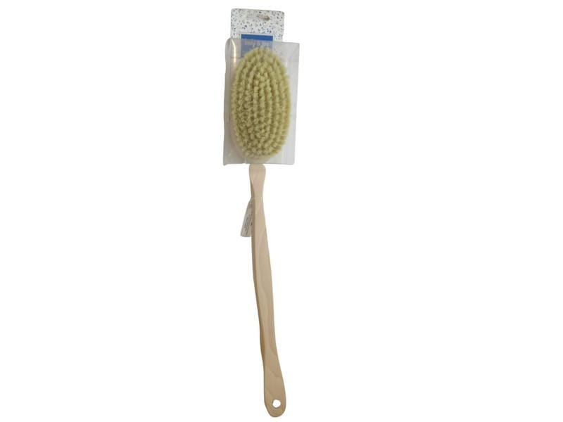 Herba Massagebürste mit Kordel Rosshaar/Nylonborsten braun Badebürste für die Körpermassage