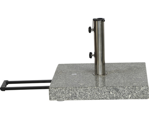 Siena Garden Granieten Parasolvoet, 45 kg, 50 x 50 cm, Granietgrijs, Wind- en weerbestendig, Roestvrij staal