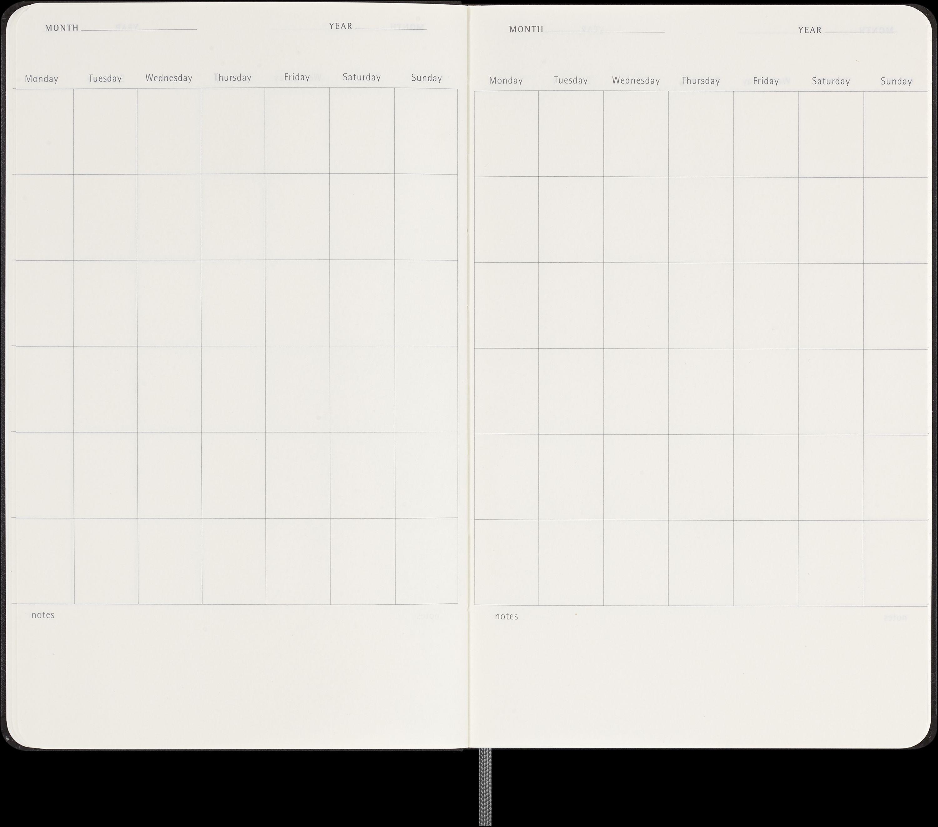 Moleskine undatierter Wochen Notizkalender, L/A5