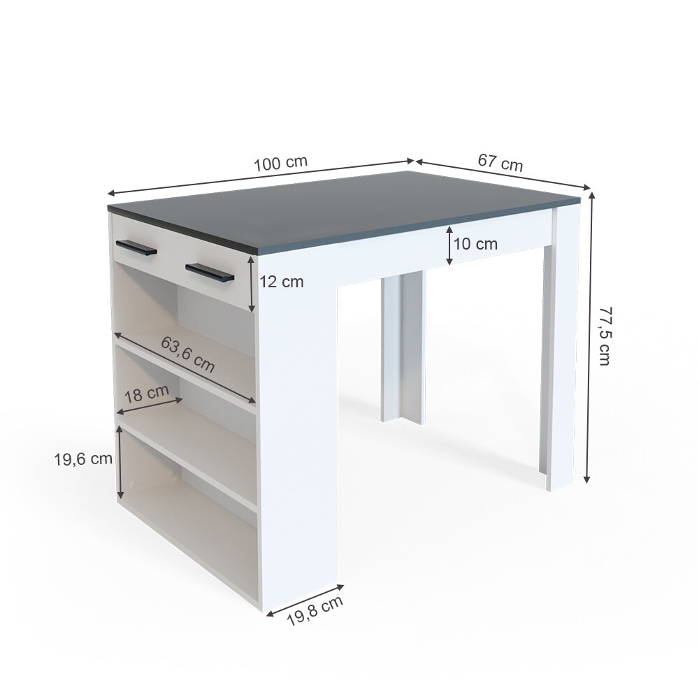 Vicco Bartisch Repose Stehtisch Loungetisch Tresentisch Tisch Küchentisch Regal