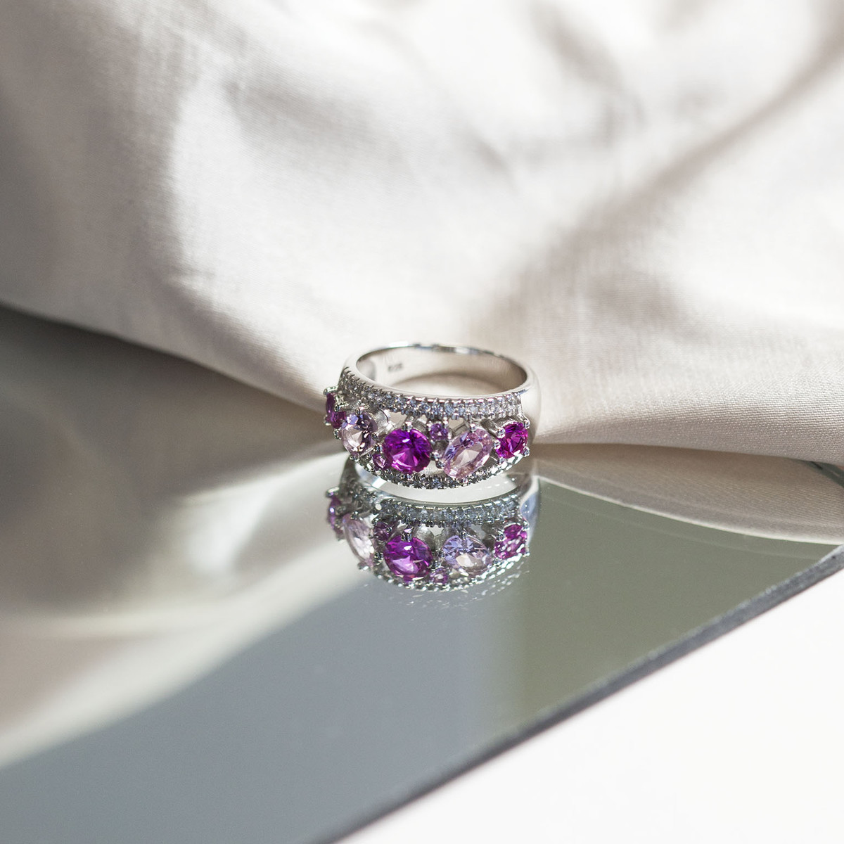 Bague argent zirconias