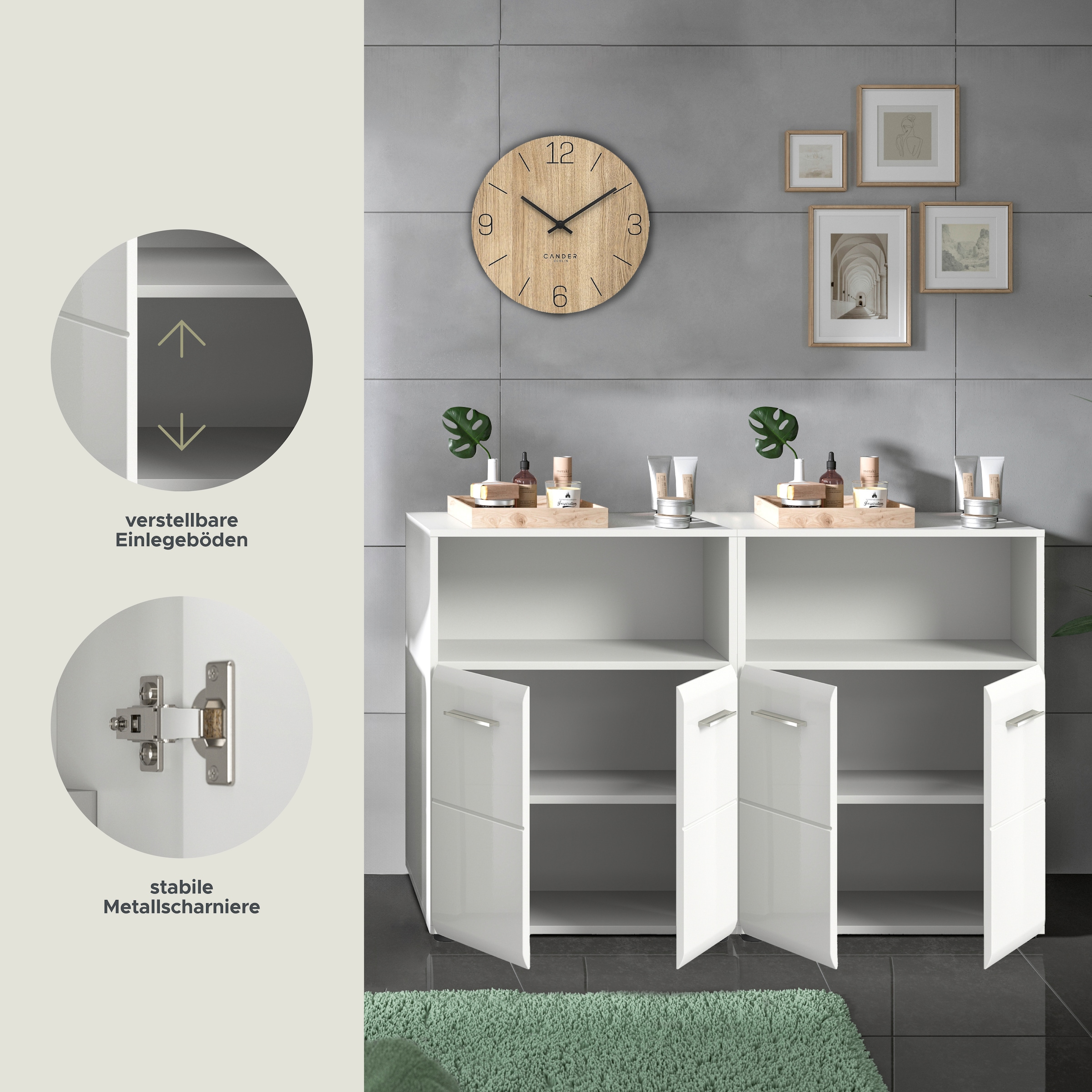 INOSIGN Badmöbel-Set »FLORENZ, TOPSELLER!, 2-teilige Badkombination, hochwertige MDF-Front« Set, 2-teiliges Set bestehend aus: 2 Midischrank breit,