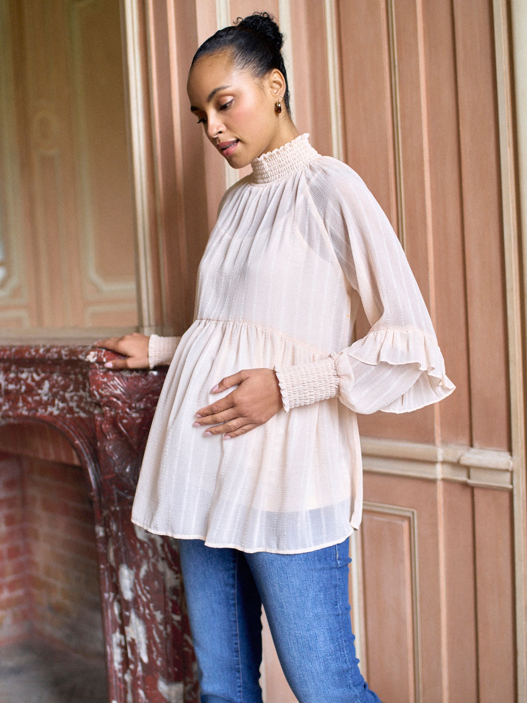 Seraphine Maternity Ruffle Blouse