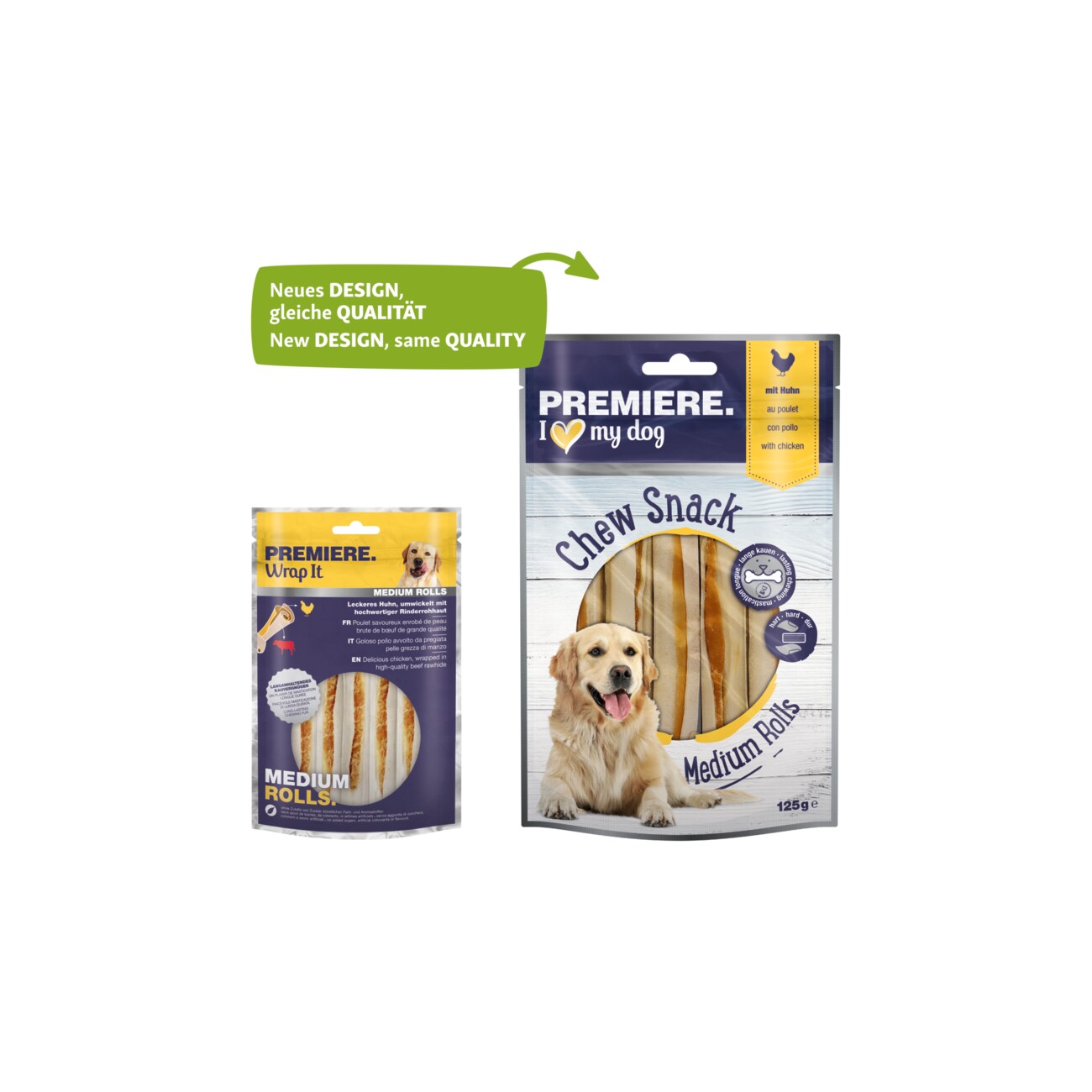PREMIERE Medium Rolls Huhn 5 Stück, 125g