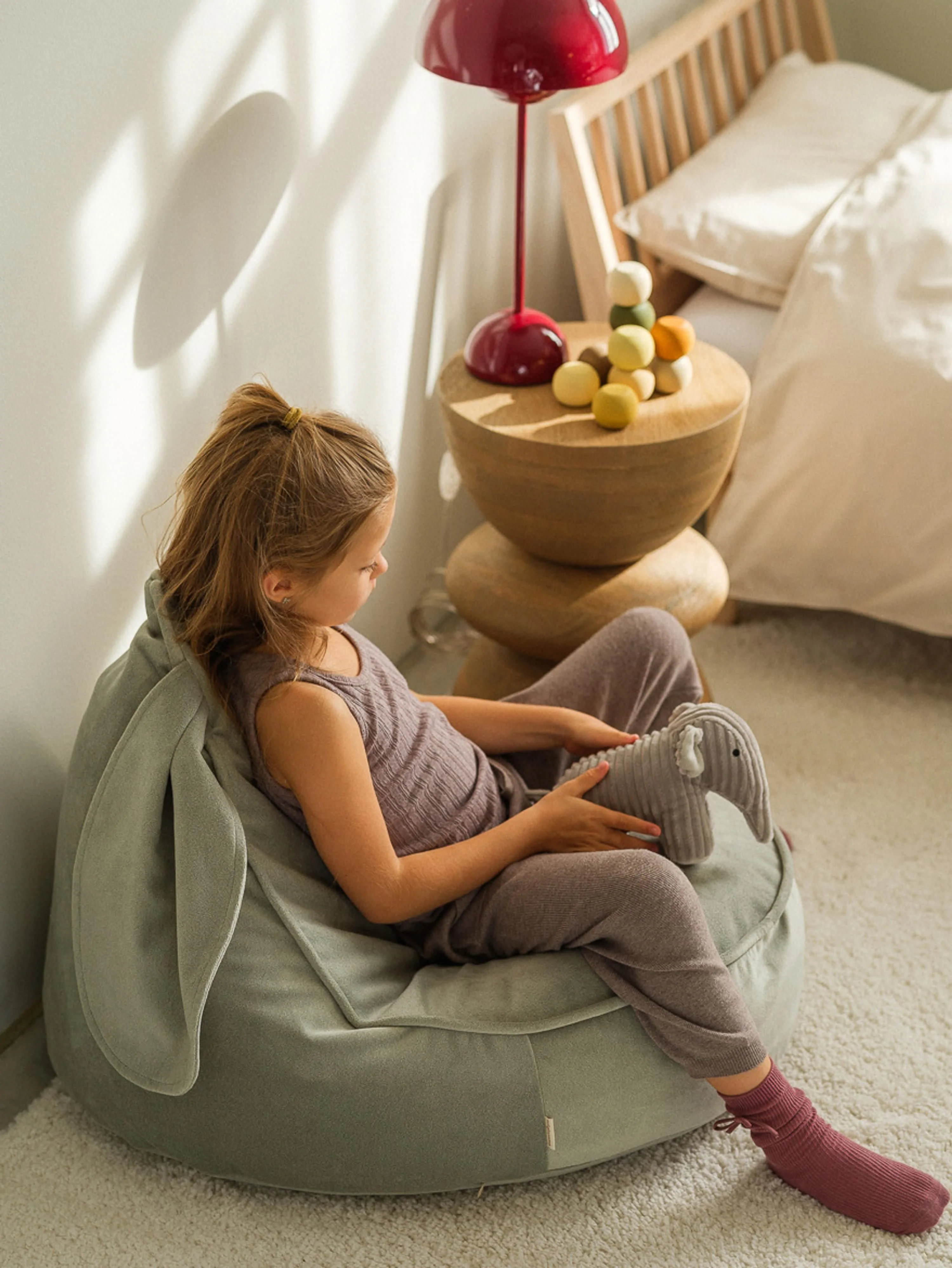 Kinderen fluwelen zitzak Bunny