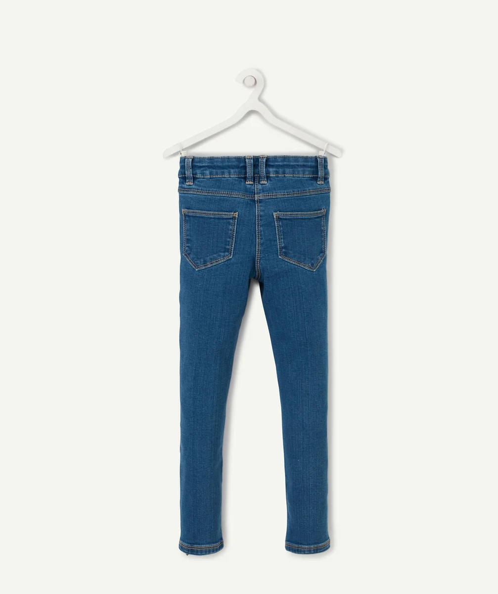 JEAN SKINNY FILLE EN DENIM BLEU ULTRA-RÉSISTANT AUX DÉTAILS VOLANTÉS