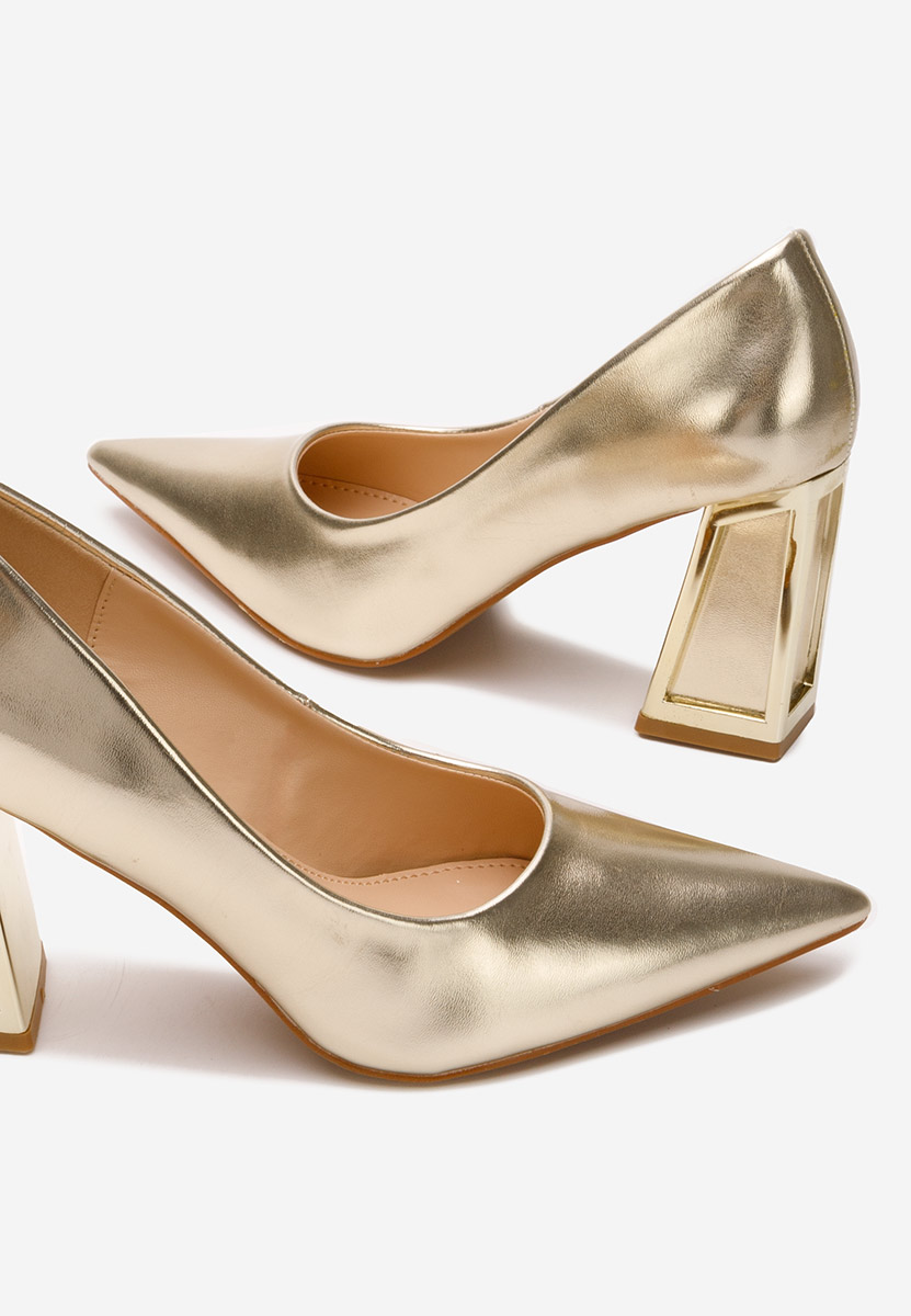 Chaussures à talon épais dorées Cizella