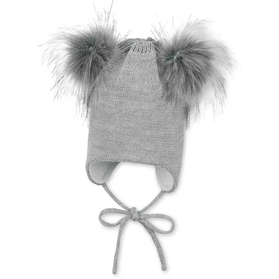Sterntaler Strickmütze silber melange