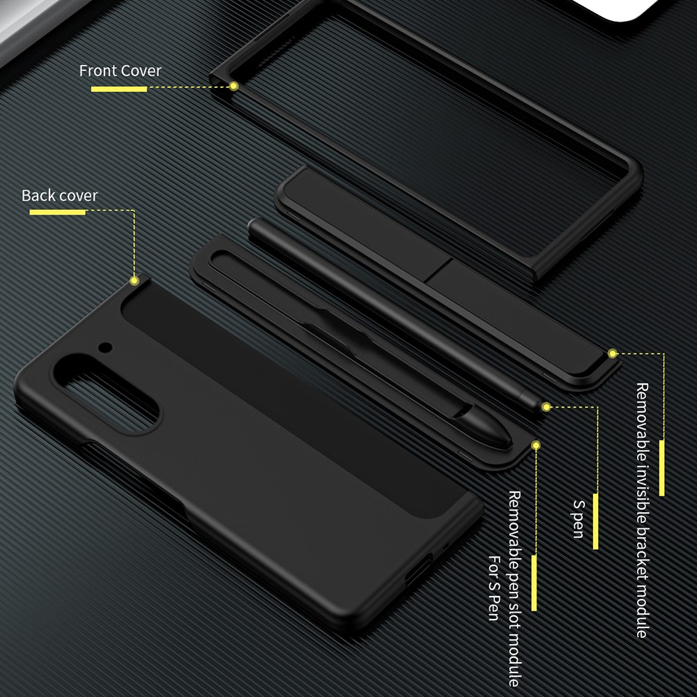Samsung Galaxy Z Fold6 Hardcase Hülle mit S-Pen   Kickstand Halterung - Schwarz