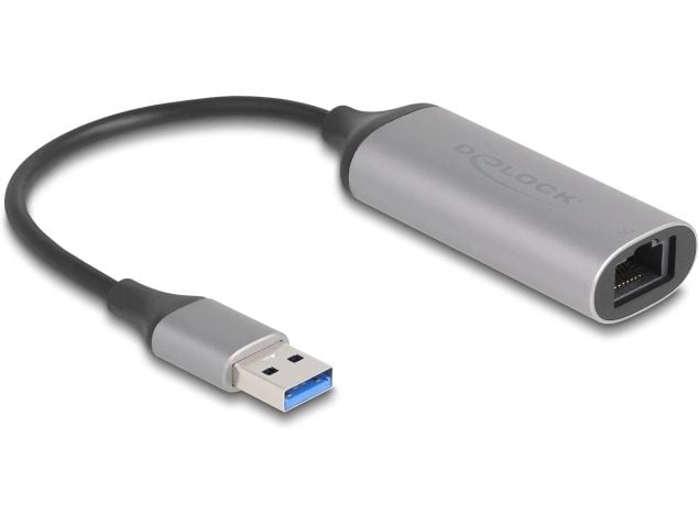 Delock Netzwerk-Adapter USB-A – RJ45 5 Gbps USB Typ-A USB Type-A Adapter zu 5 Gigabit LAN Anthrazit