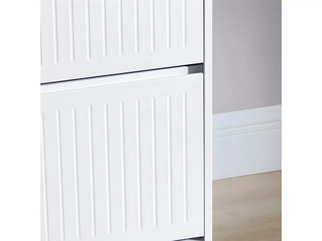 SoBuy Meuble à Chaussures Meuble d'entrée Meuble de Rangement à Chaussures avec 3 Abattants pour Petite Entrée Couloir, Blanc, LPH 61x26x120 cm, FSR165-H-W
