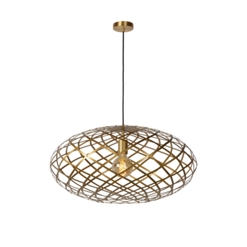 Lucide hanglamp Wolfram 60W mat goud messing