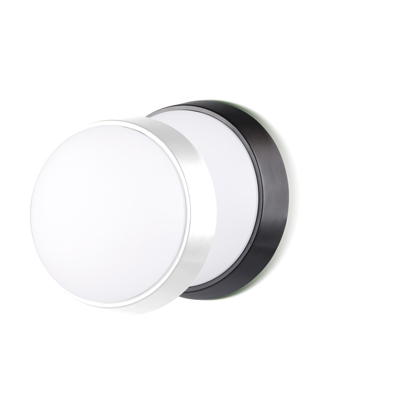 Luceco rond LED buitenlamp zwart/wit IP54 10W 700lm 4000K