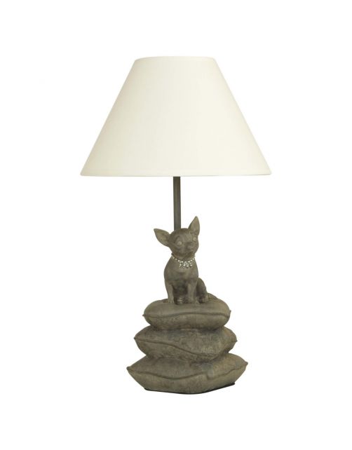 Happy-House Lamp Chihuahua - Hondencadeau - 22x22x41 cm Beige