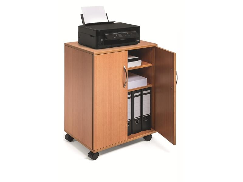 DURABLE Multifunktionswagen 74/53 2 Türen, 2 Böden, Braun Bürowagen für eine saubere Ordnung