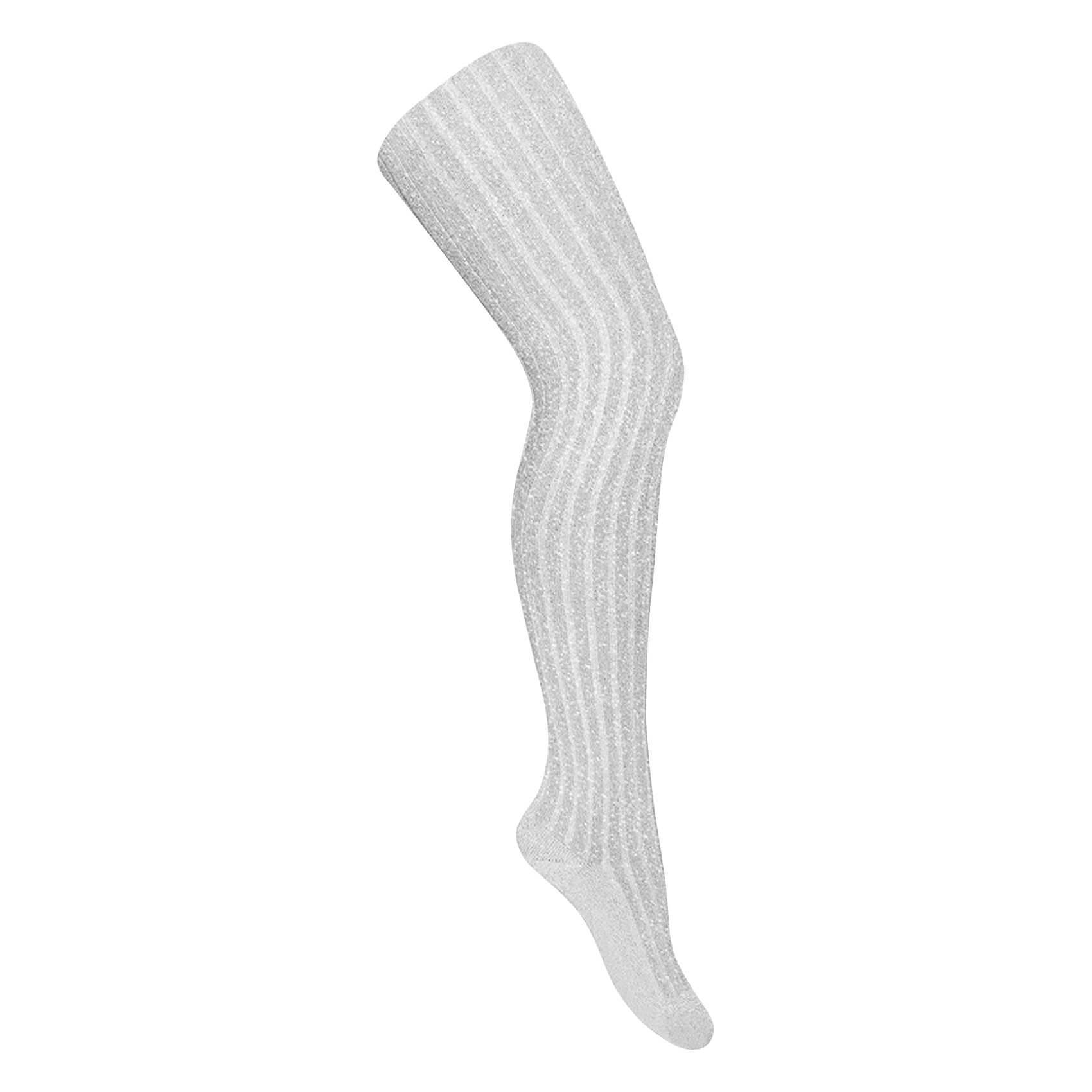 Collants côtelés en lurex| Argent