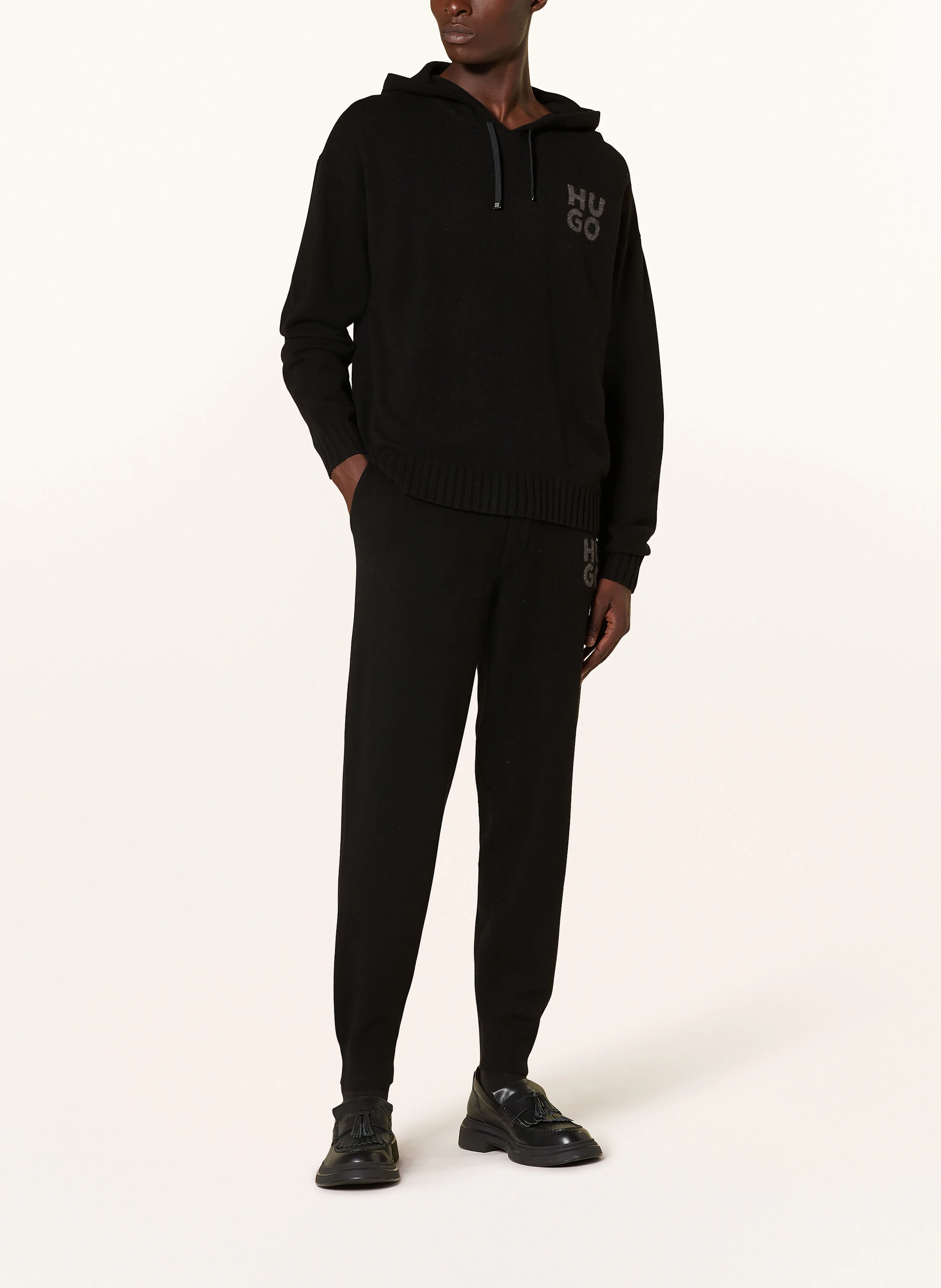 HUGO Strickhose SAN STEERO im Jogging-Stil