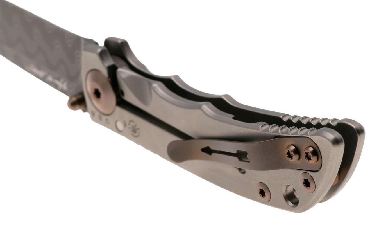 Spartan Harsey Folder 3.25 SF10DMBZ, Damascus, Silver/Bronze/Gold Titanium zakmes