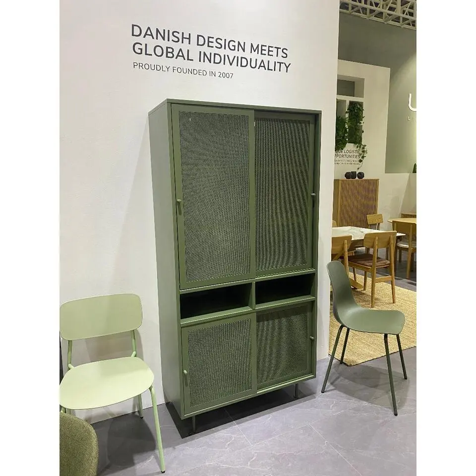 Nordic Home - Sadie wandkast 180 cm - olijfgroen
