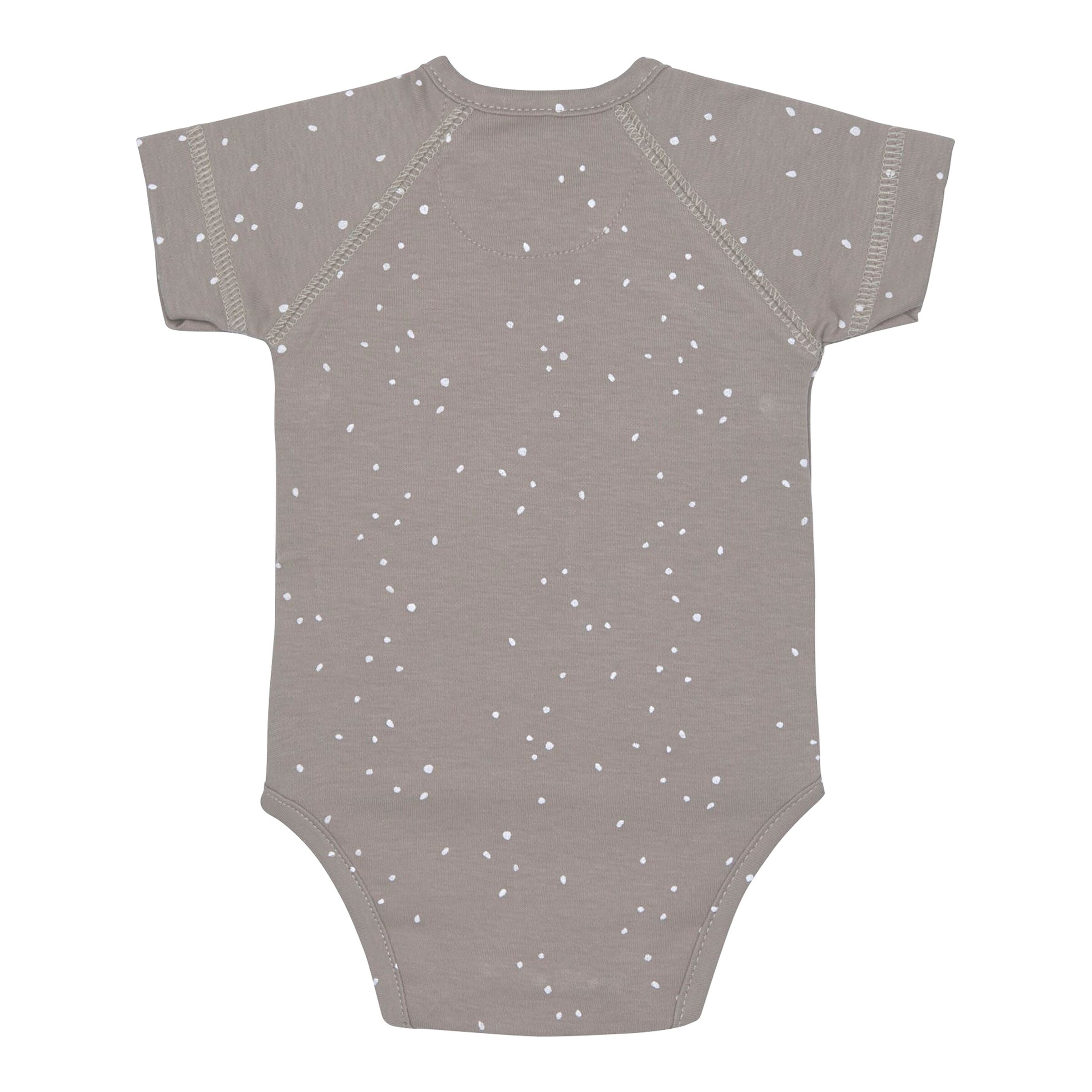 Lässig Body / Wickelbody kurzarm Punkte taupe