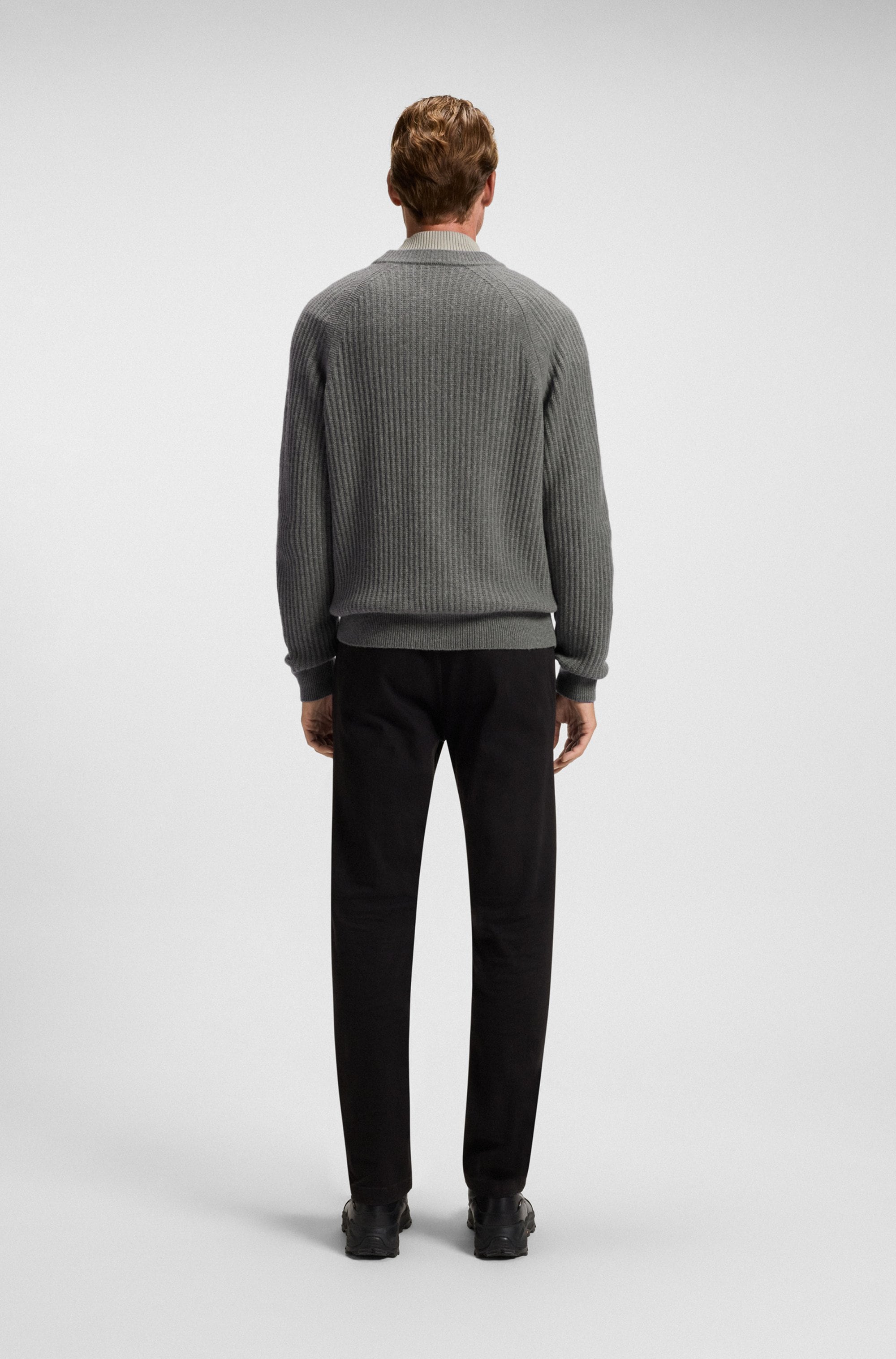 BOSS ORANGE Strickpullover »Klacier«, Rundhalsausschnitt, Relaxed Fit, Rippstrick