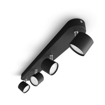 Philips opbouwspot Star 4-lichts zwart