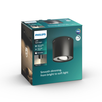 Philips Phase spot met geïntegreerde LED 4,5W =30W zwart
