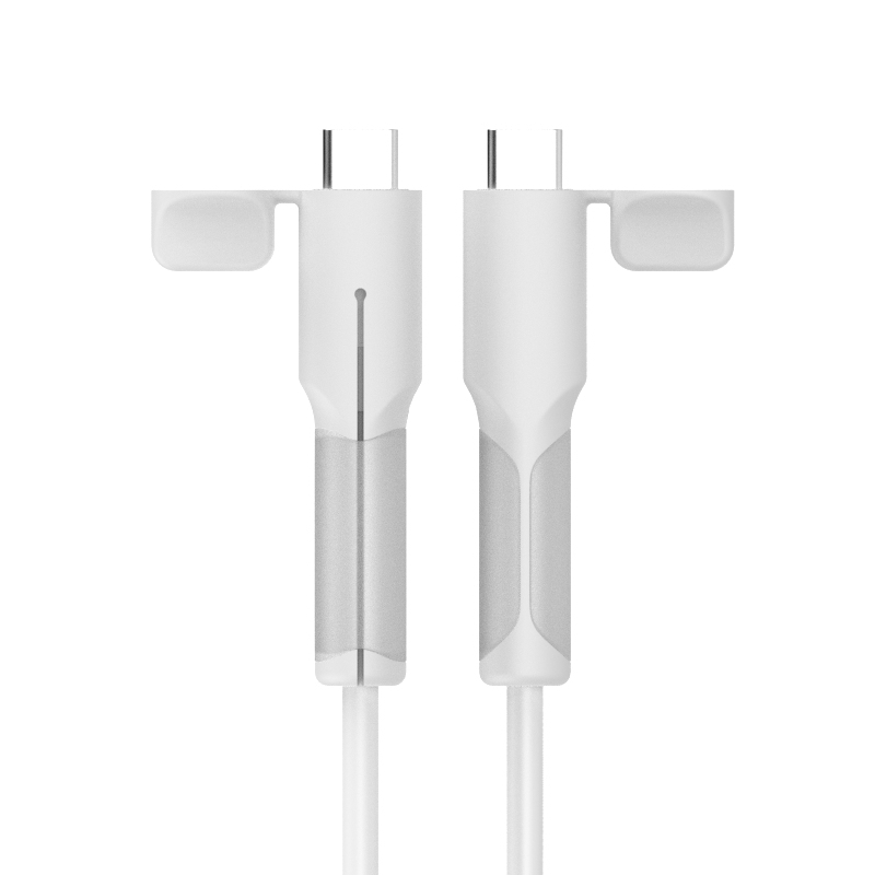 (2er Set) USB C Kabel Bruchschutz Silikon Knickschutz Kabelschoner mit Schutzkappe - Weiss / Grau
