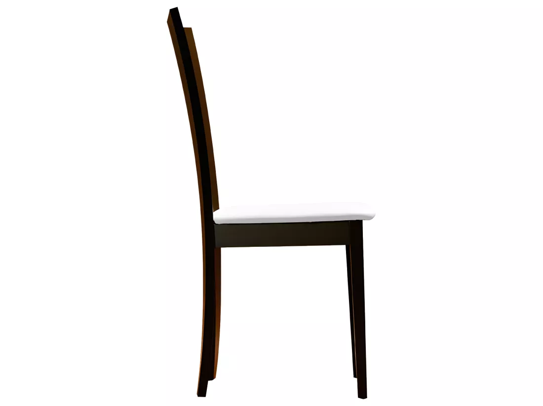 Lot de 2 chaises TIFFANY - Hêtre massif - Coloris : Wengé et blanc