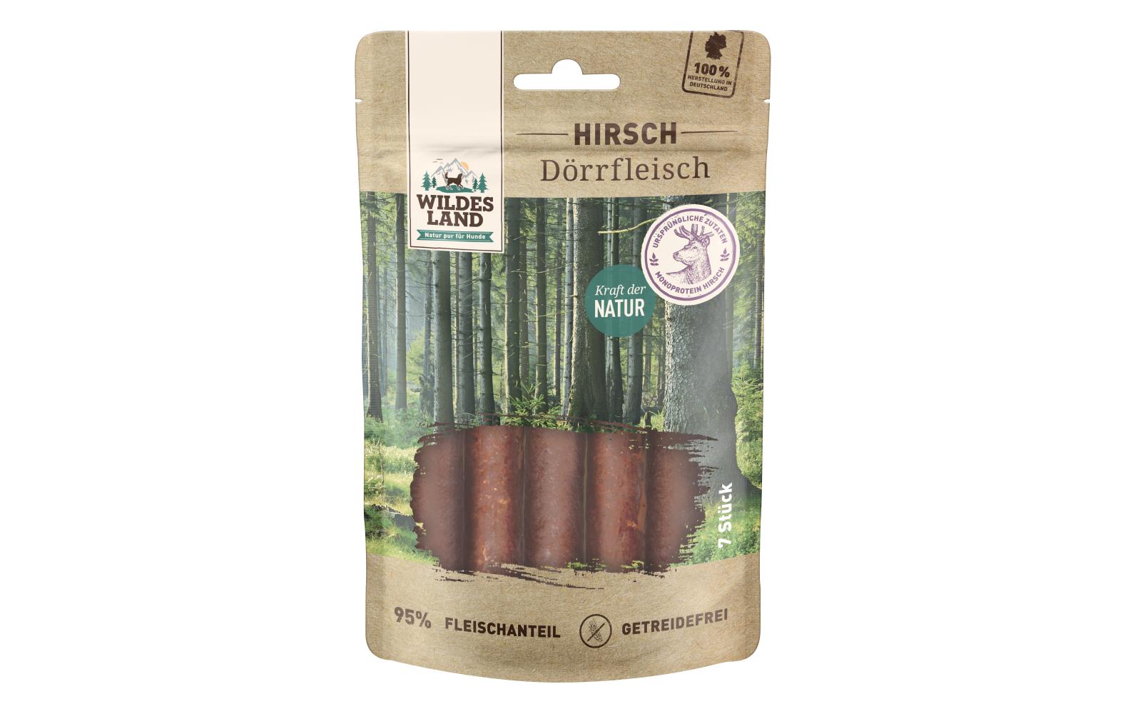 Snack Dörrfleisch Hirsch, 7 StkErgänzungsfutter aus Hirsch