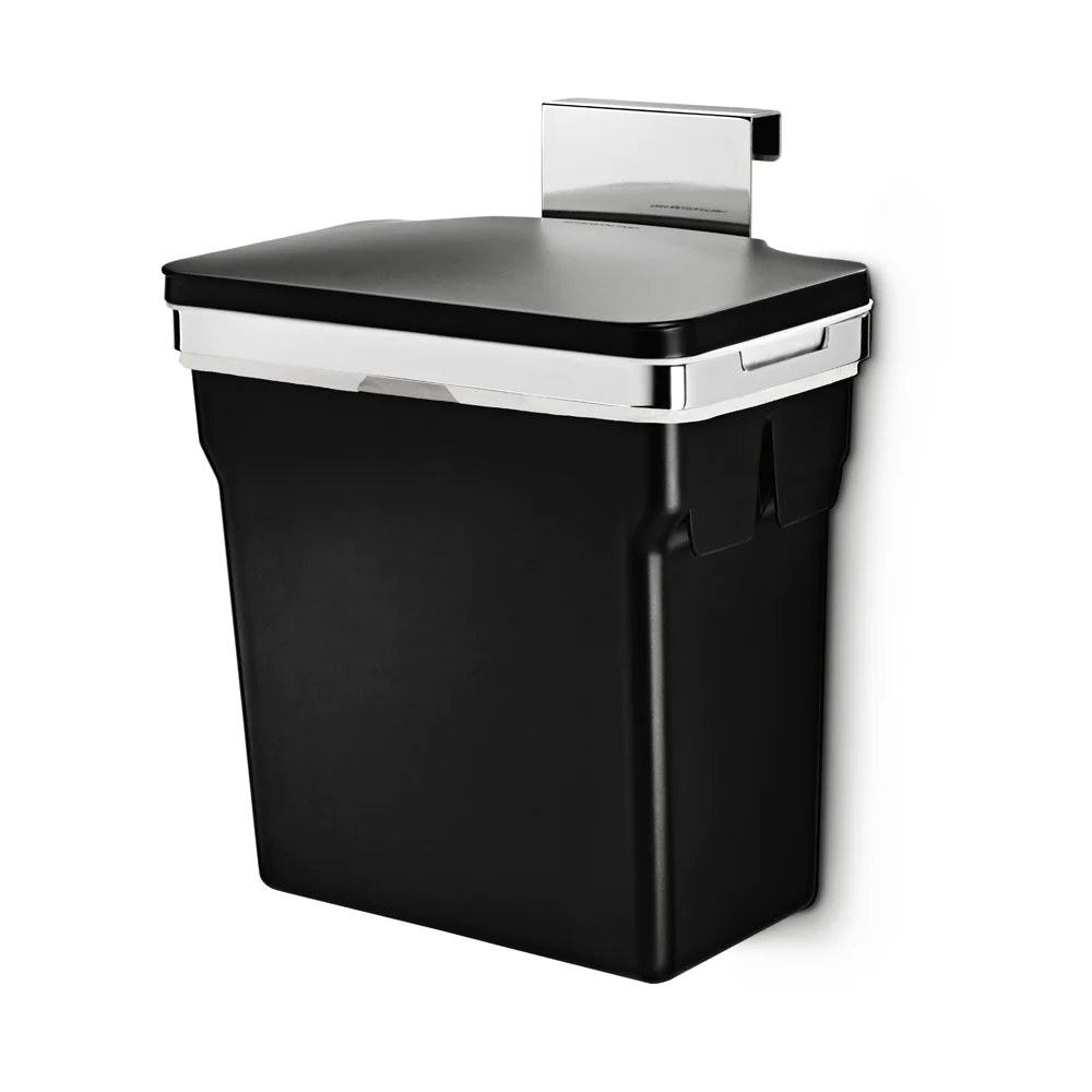 Poubelle de placard cadre en acier 10L code R noire Simplehuman