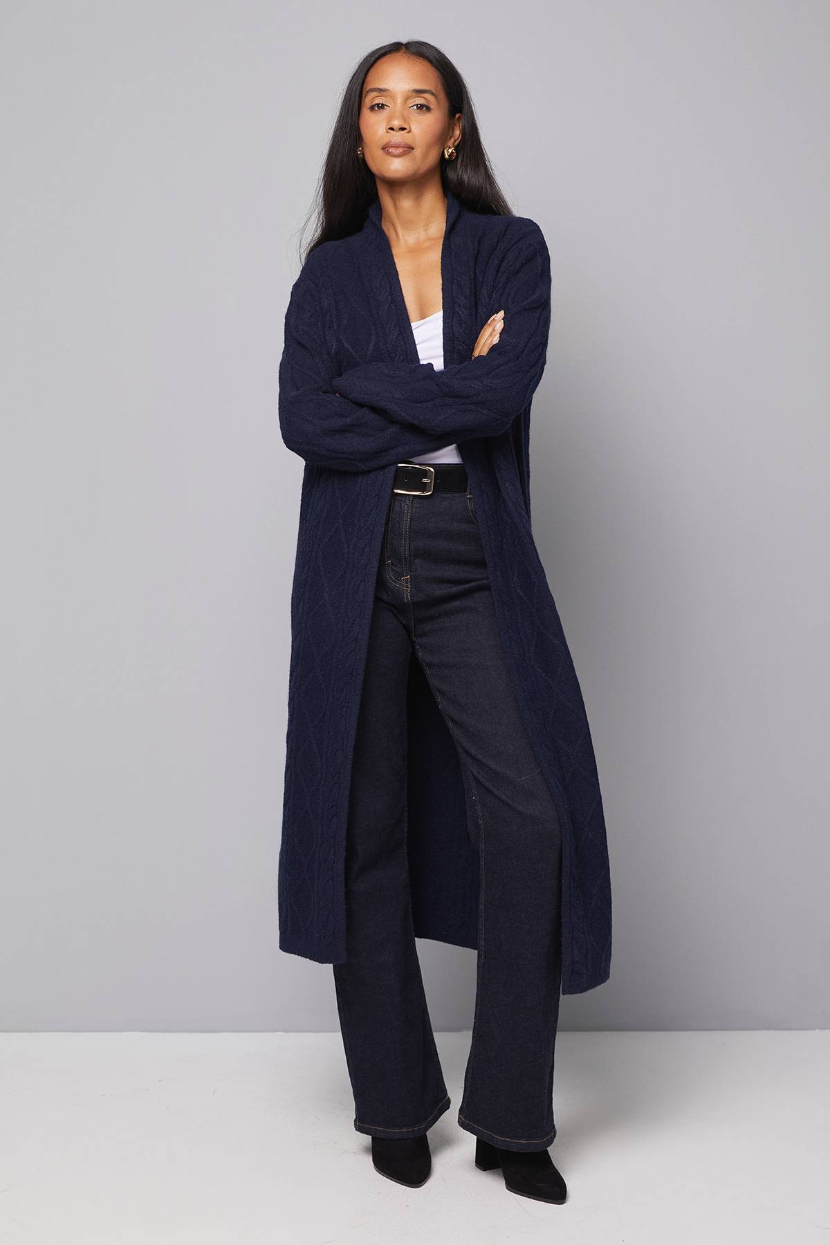 Wallis Cardigan Maxi Long à Torsades