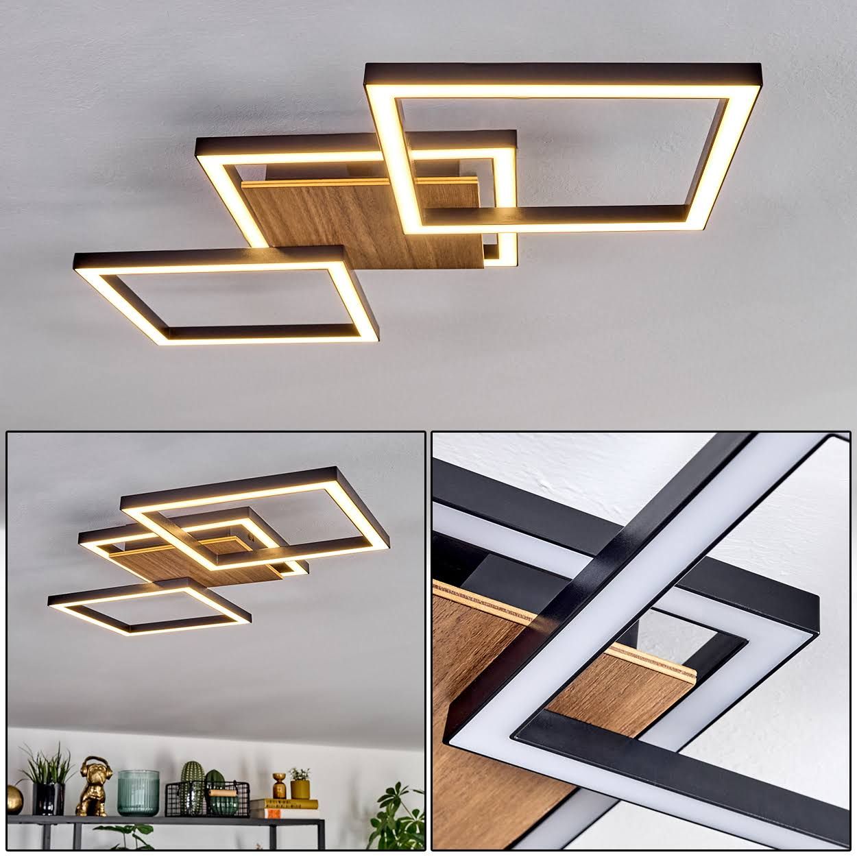 hofstein Bealo Deckenleuchte LED Holzoptik