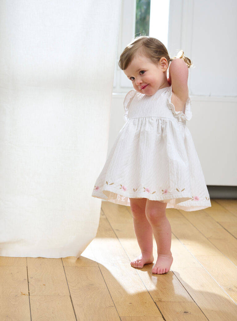 Robe de cérémonie écrue pour bébé fille