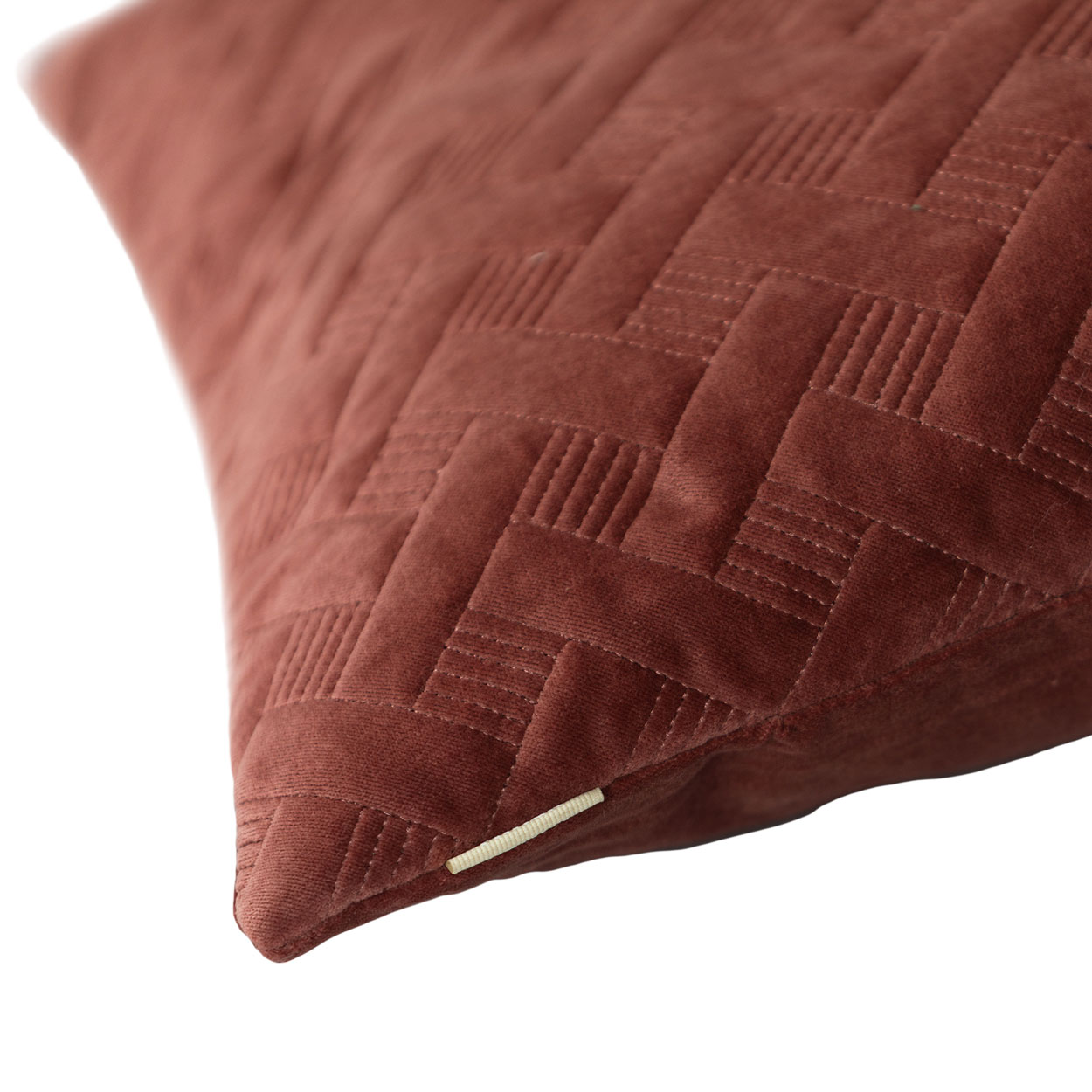 Kussen velours Grids mineralred