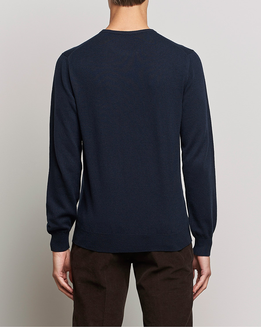 Piacenza Cashmere Cashmere Crew Neck Sweater Navy
