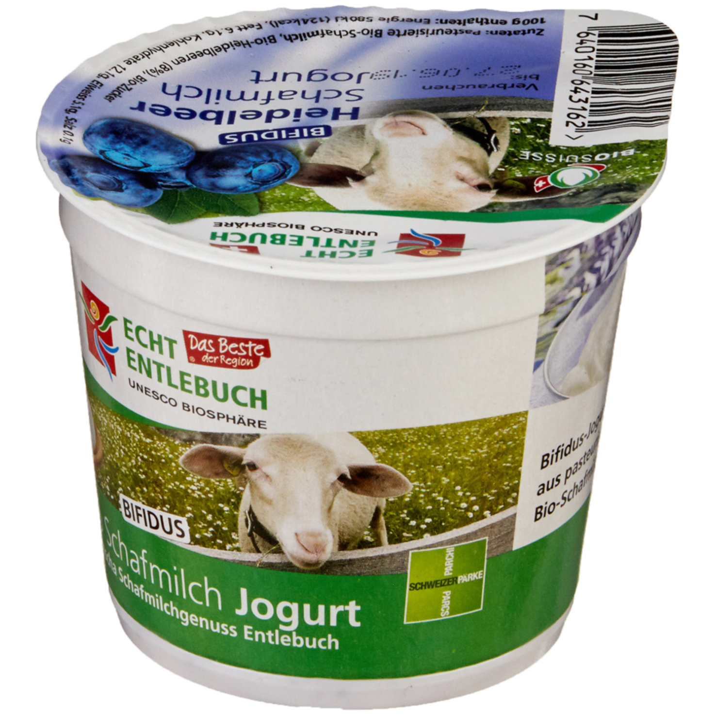 Echt Entlebuch Bio Schafmilch Joghurt Heidelbeere