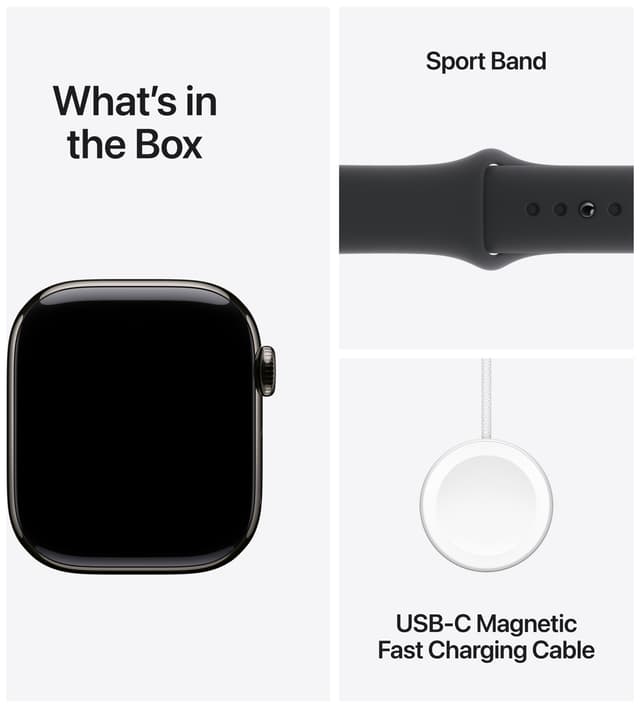 Apple Watch S10 46mm GPS+Cel (Slate Titanium/Black sportsrem) M/L