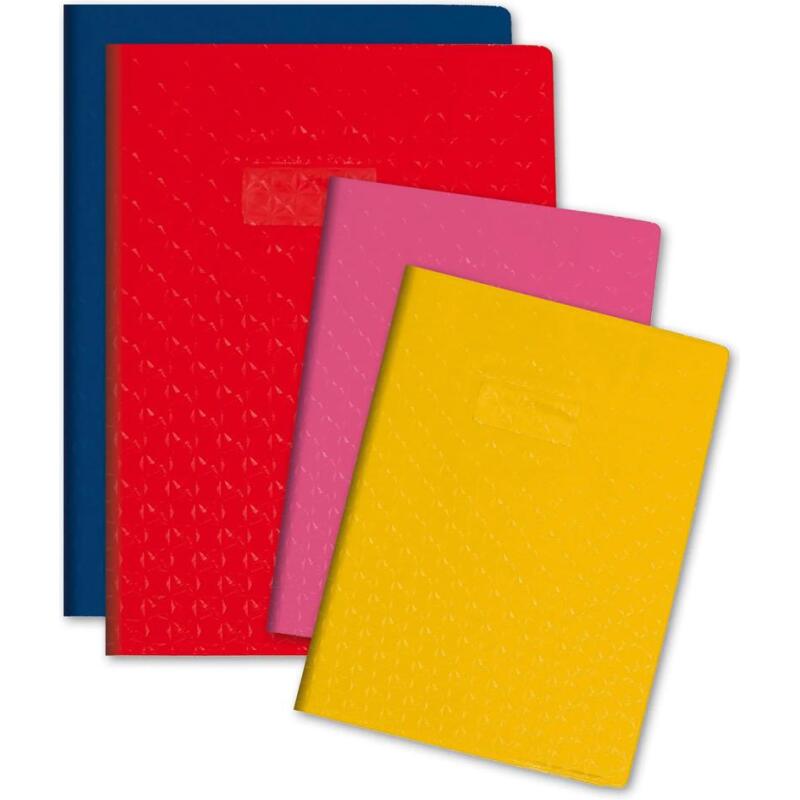 Protège-cahiers grain losange PVC 18/100ème avec porte-étiquette A4