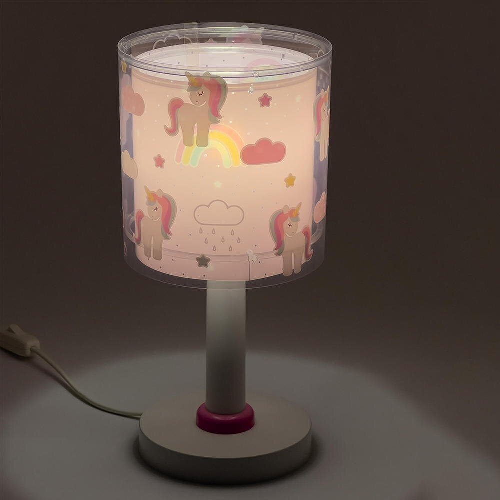 Kinderkamer tafellamp Eenhoorns in roze en wit E14