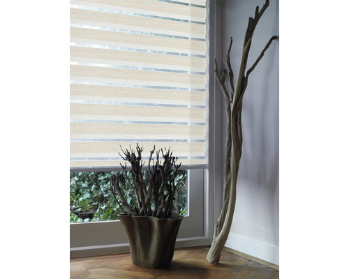 Soluna dubbel rolgordijn D-R5 met cassette, linnen, 40x175 cm