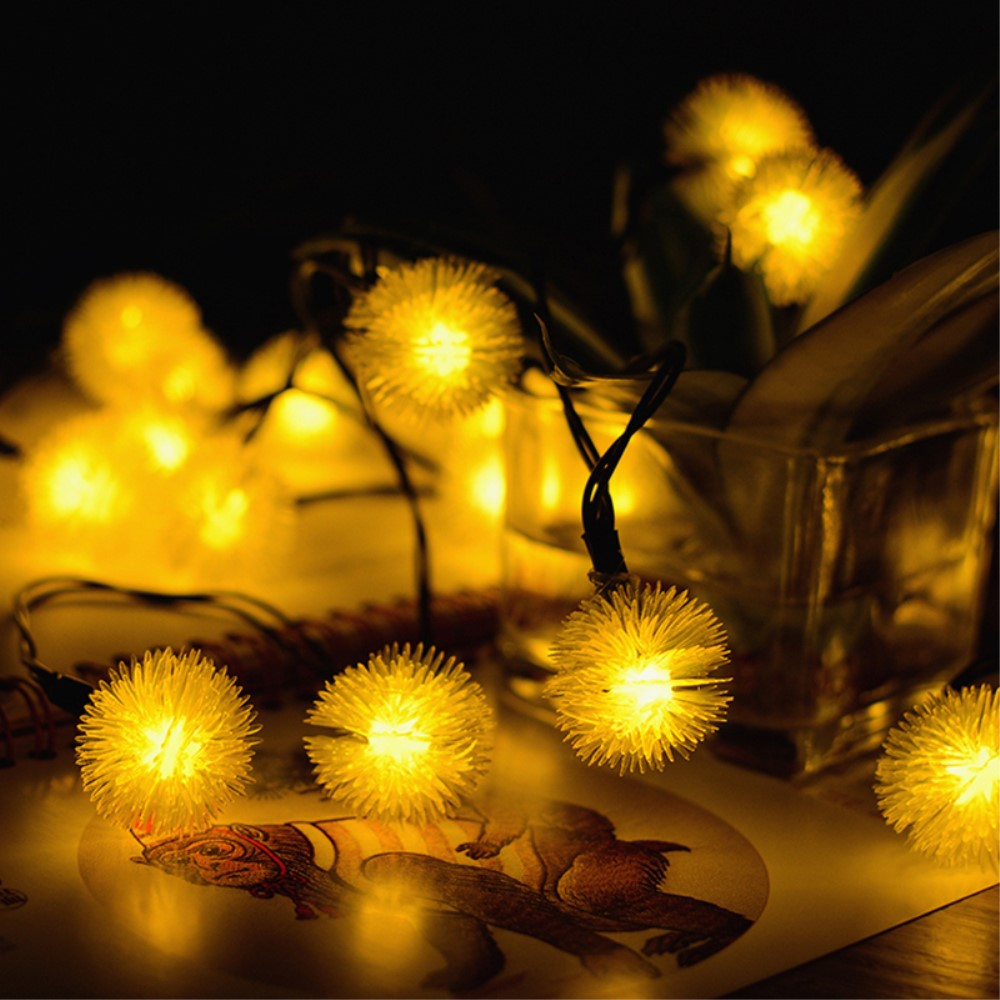 (4.5m) 20 LED's Deko Solar Lichterkette Pusteblumen Outdoor Beleuchtung IP65 - Kaltweiss