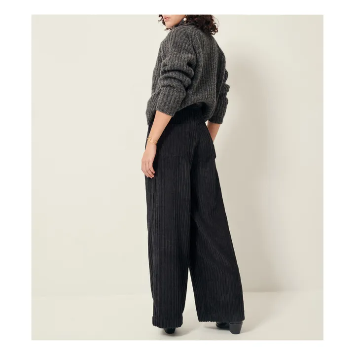 Sessùn Pantalon Cap East Velours Côtelé Fibres Recyclées | Noir