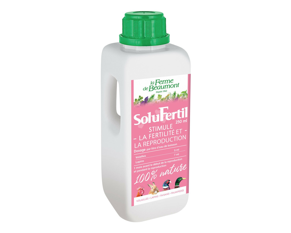 Solufertil 250 ml • stimulant reproduction coqs, canards, pigeons, lapins