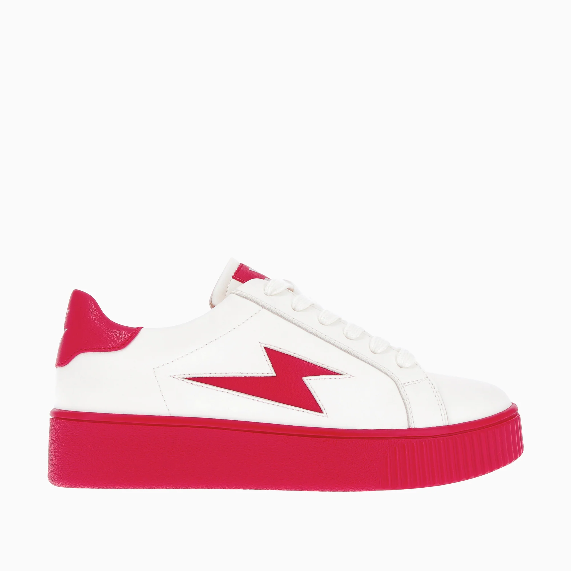 Sneakers-Baskets éclair Melany blanches à semelle rouge