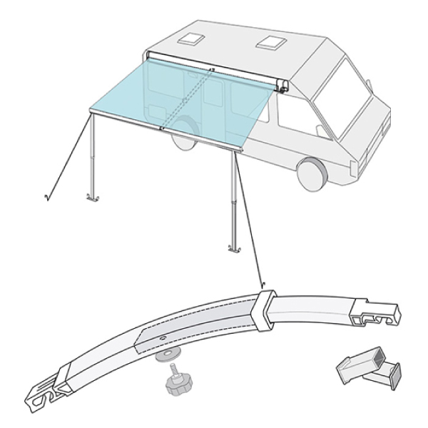 Tendeur de toile Fiamma RAFTER PRO courbé