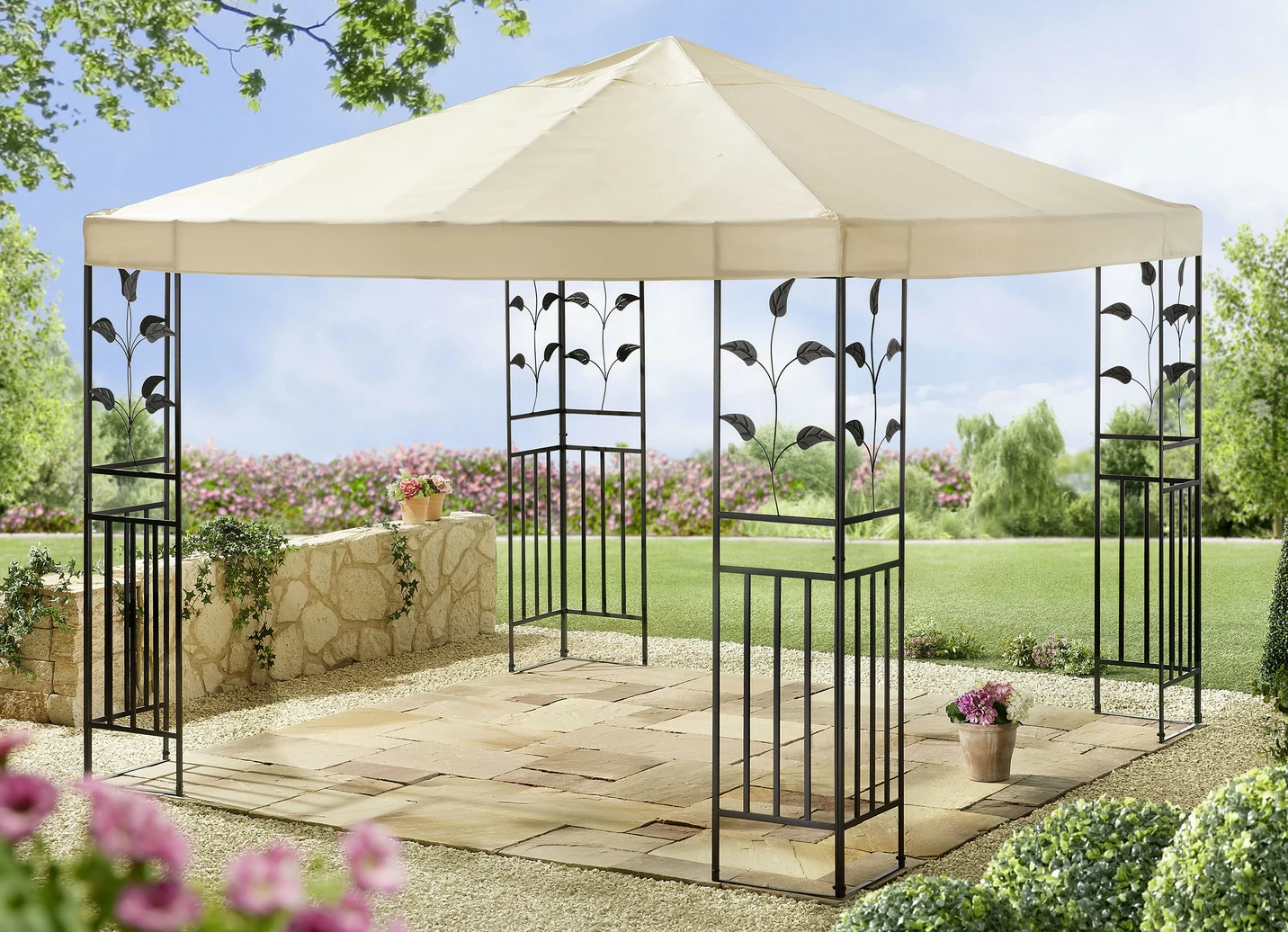 Pavillon Lukas mit pulverbeschichtetem Stahlgestell
